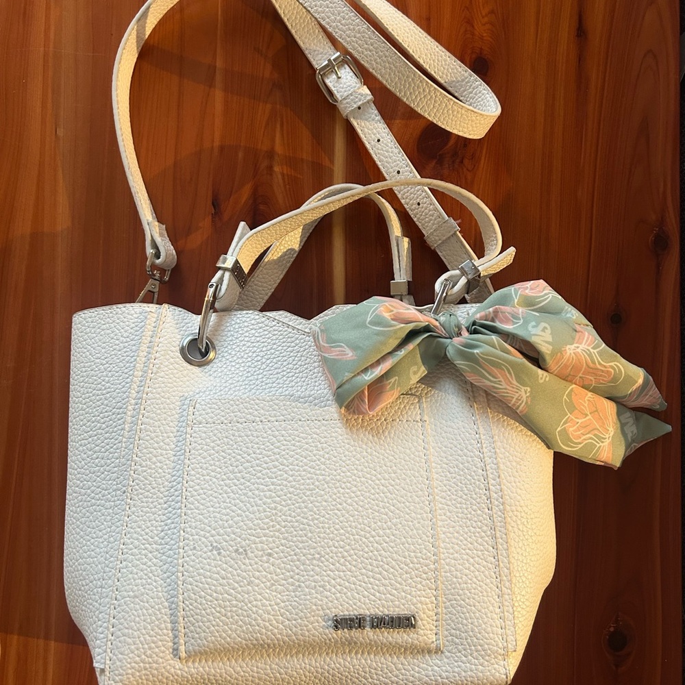 Steve Madden White Tote Bag